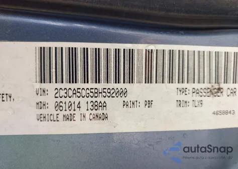 2011 Chrysler 300 Limited from USA, damaged, VIN 2C3CA5CG5BH592000